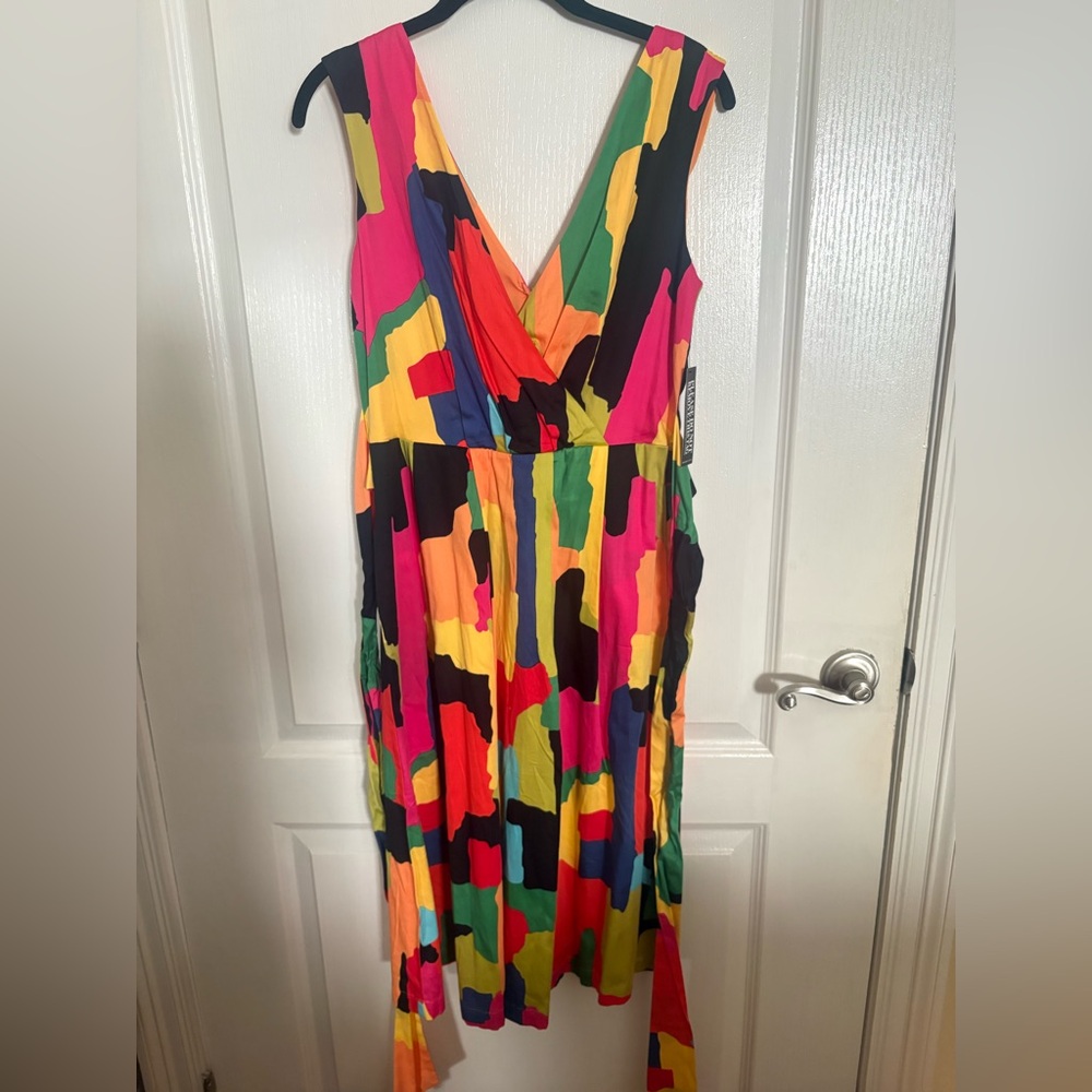 New York & Company Colorful Asymmetrical Dress